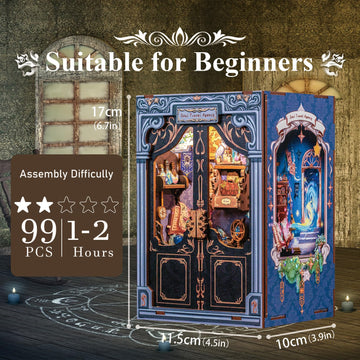 Cutefun Book Nook Kit, Diy Miniature House Kit For Beginners, Book Nook Kits For Adults, Wooden Dollhouse For Bookshelf Decor, Gifts For Family & Friends (Soul Travel Agency)