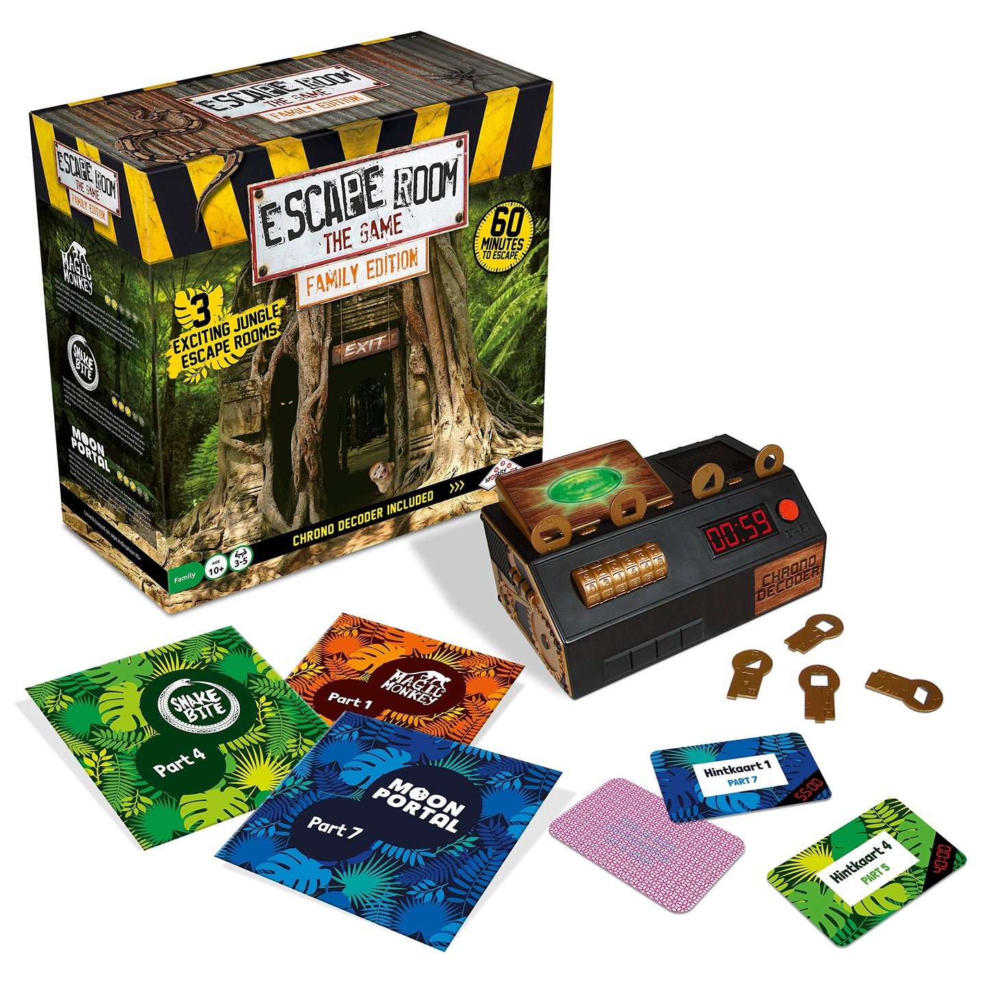 Identity Games Escape Room The Game - Family Edition, 3 Jungle Rooms, Cardstock, Multicolored, Model IDG 7118
