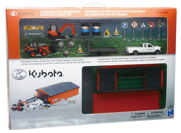 Kubota Construction Vehicle Playset W/ Shed