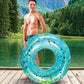 CoTa Global Inflatable Pool Float Tube - enhanced Sparkly Confetti Pool Float  Inflatable Tube Ring Pool Float for Kids and mature-themeds  Heavy Duty Pool Ring Party Float for Beach  Lake - 36 Inch  Blue Gold