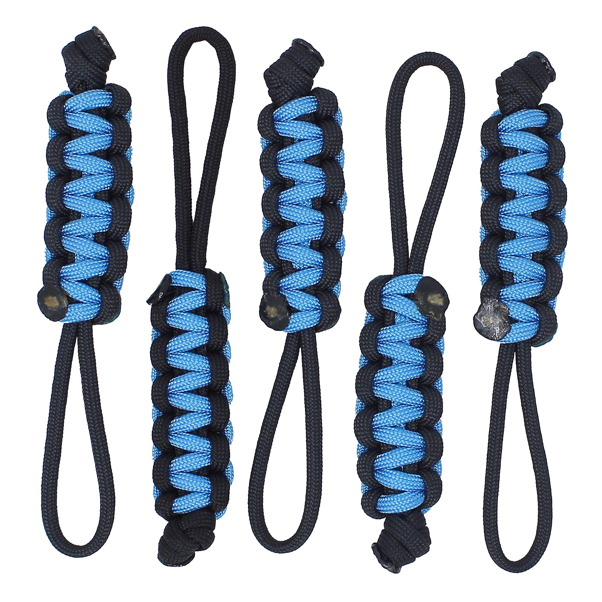 BubbasGarageTv - Large Heavy Duty Paracord Zipper Pulls (Light Blue)