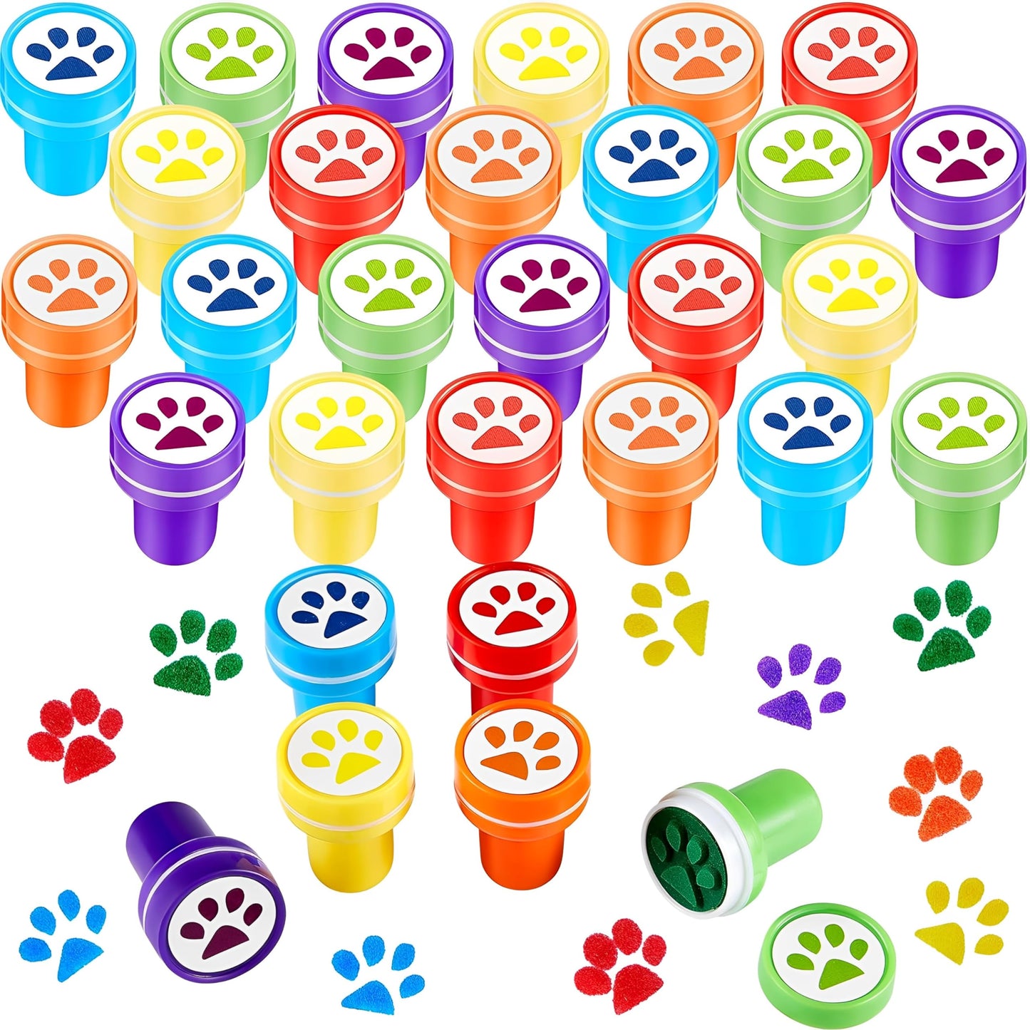 Fun Express Paw Print Stampers - Educational and Learning Activities for Kids - VBS Vacation Bible School Supplies/Decor - 24 Pi