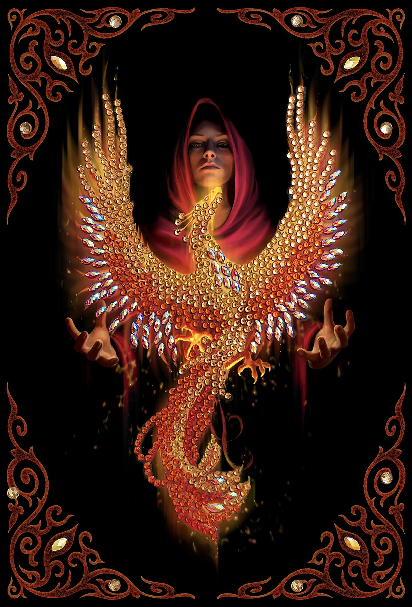 Crystal Art Diamond Painting Notebook - Phoenix Rising Notebook Kit - Create a Sparkling Notebook Cover using Crystals - For age