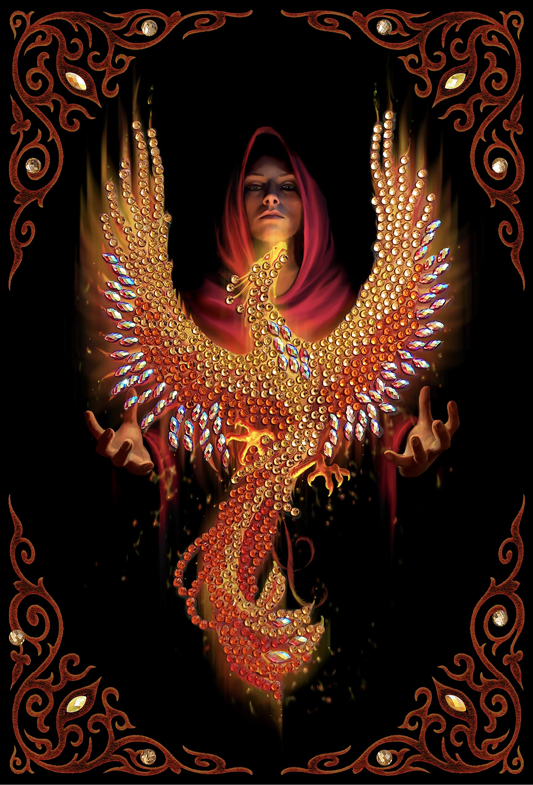 Crystal Art Diamond Painting Notebook - Phoenix Rising Notebook Kit - Create a Sparkling Notebook Cover using Crystals - For age