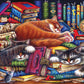 RoseArt 1000 Piece Jigsaw Puzzle - The Old Book Shops Cats - Multi-colored - Model 1600ZZCL - Perfect for Adults