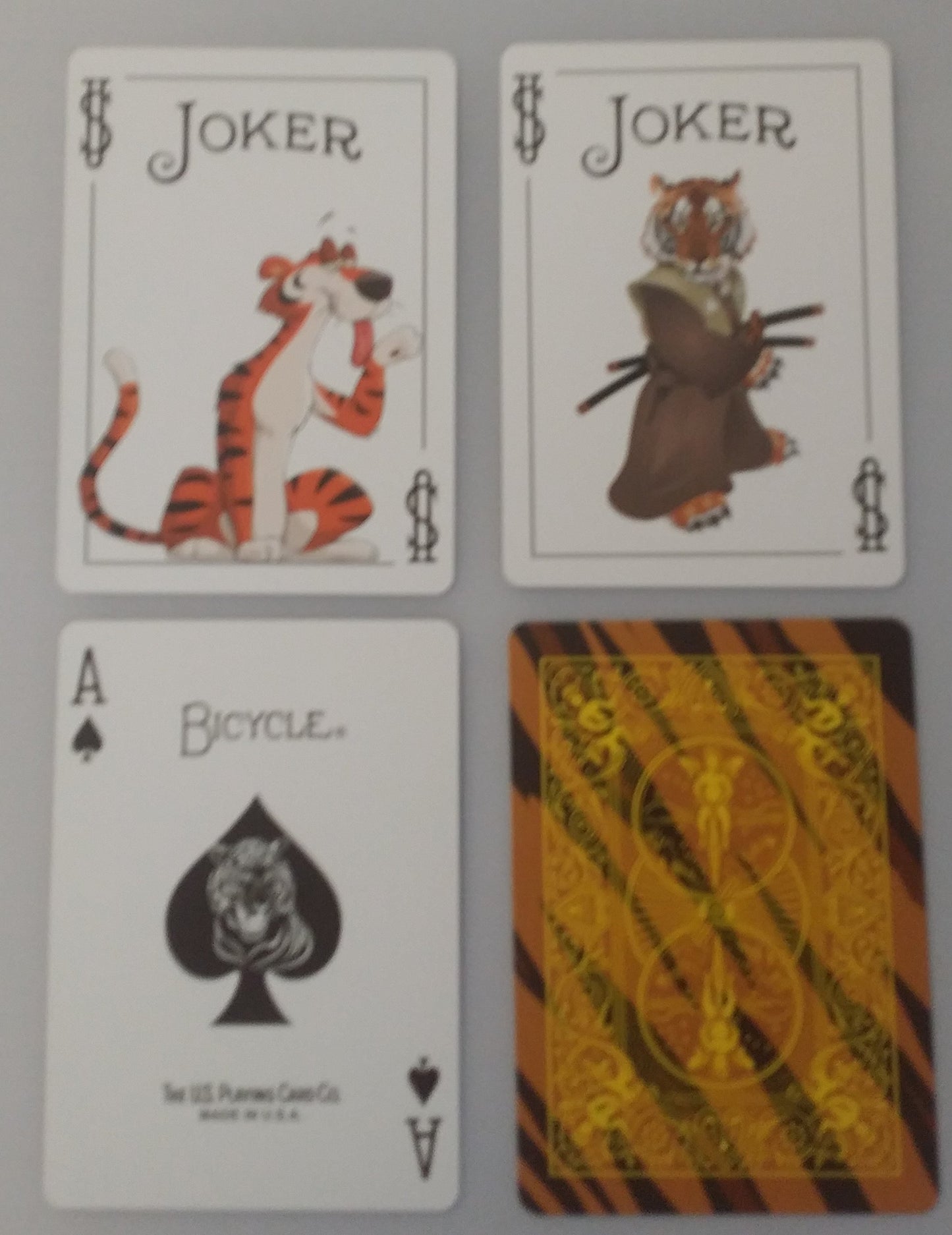 Bicycle Tiger Deck Playing Cards - Tiger Skin Design, Yellow, Model 5097877, Paper Material
