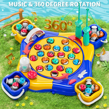 Watudou Magnetic Fishing Game For Kids Toddlers 3-5, 70 Pcs Fishing Toys For Kids Toddlers 3-5, Fishing Table Toys Board Game Bi