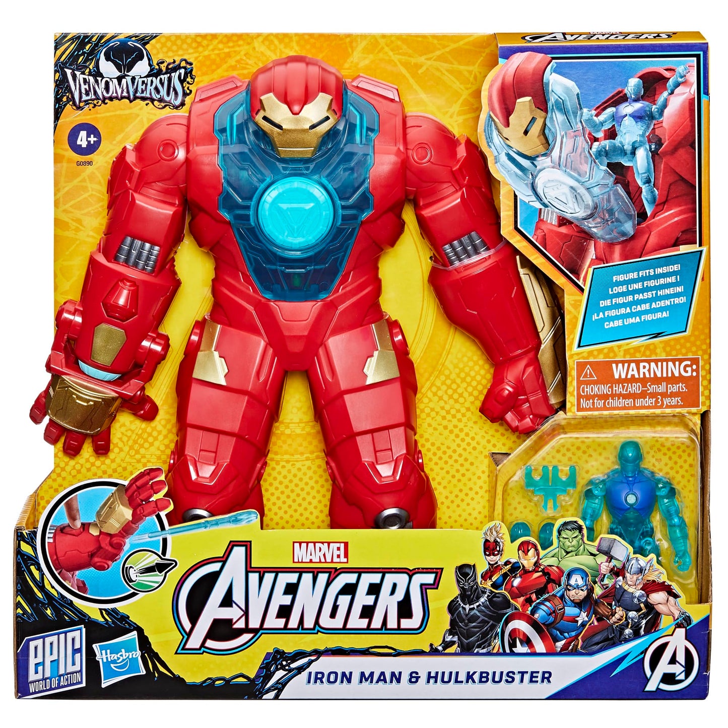 Marvel Avengers VenomVersus Epic World of Action Iron Man & Hulkbuster protective covering Figure Set with Accessories  4-Inch (10 cm) Super Hero Toys  Kids Ages 4+