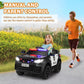 Tobbi Police Car Ride On Electric Car For Kids - Second Day Delivery - Battery Powered Ride-On Toys Cop Cars With Remote Control, Siren, Flashing Lights, Music, Spring Suspension, Carbon Black