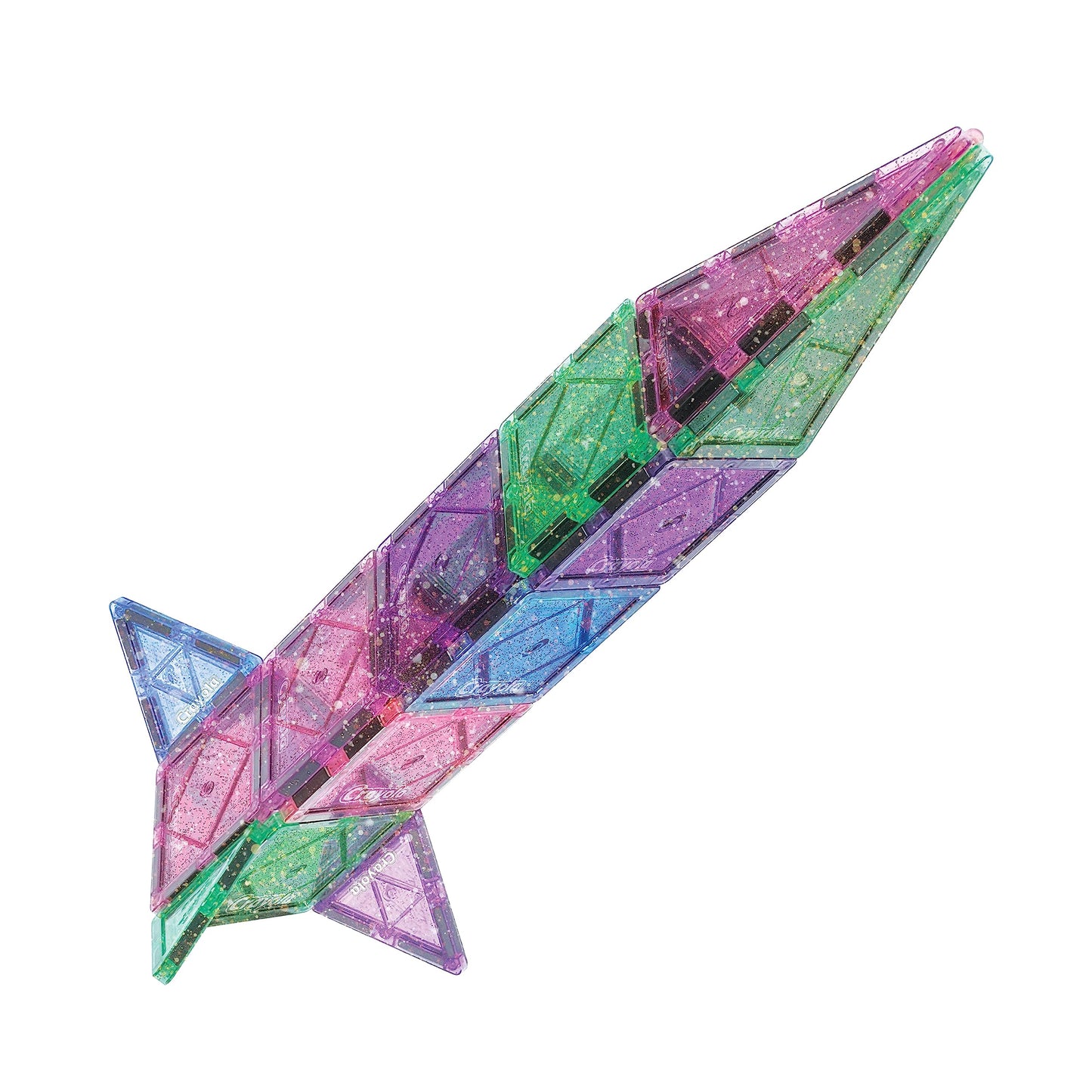 Createon Crayola Glitter Magnetic Tiles, Building Set For Kids, Magnetic Tiles, Magnetic Building Toys For Kids, Stem Easter Toy