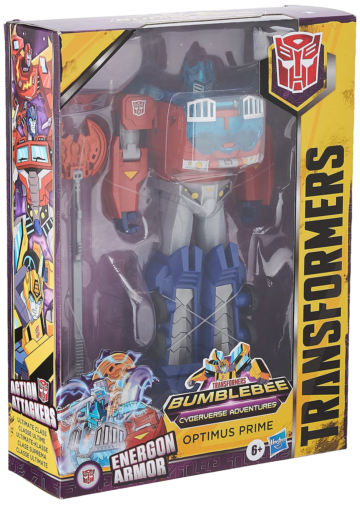 Transformers Bumblebee Cyberverse Adventures Dinobots Unite Toys Ultimate Class Optimus Prime Figure  Energon protective covering  Ages 6 and Up  9-inch