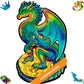 Unidragon Wooden Jigsaw Puzzles - Guarding Dragon, 183 Pcs, Medium 8.3' ?13, Beautiful Gift Package, Unique Shape Best Gift For Adults And Kids
