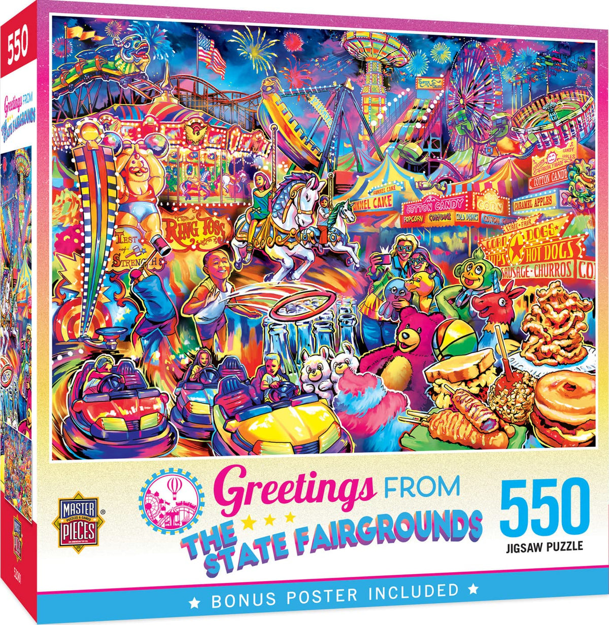 MasterPieces 550 Piece Jigsaw Puzzle for Adults, Family, Or Youth - Greetings from The State Fairgrounds - 18x24