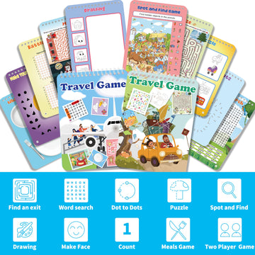 Elfew 2 Pack Reusable Activity Game For Kids Ages 4-8, 8-12,Travel Games Include 56 Different Game,1-2 Players,Toy & Learning To