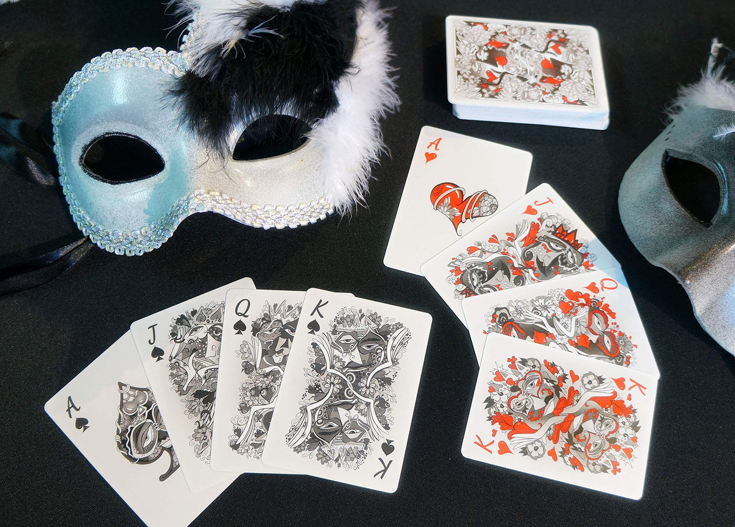 Brain Vessel Cargo Masquerade Deck Of Playing Cards With Custom Artwork By Denyse Klette (Black Box Edition)