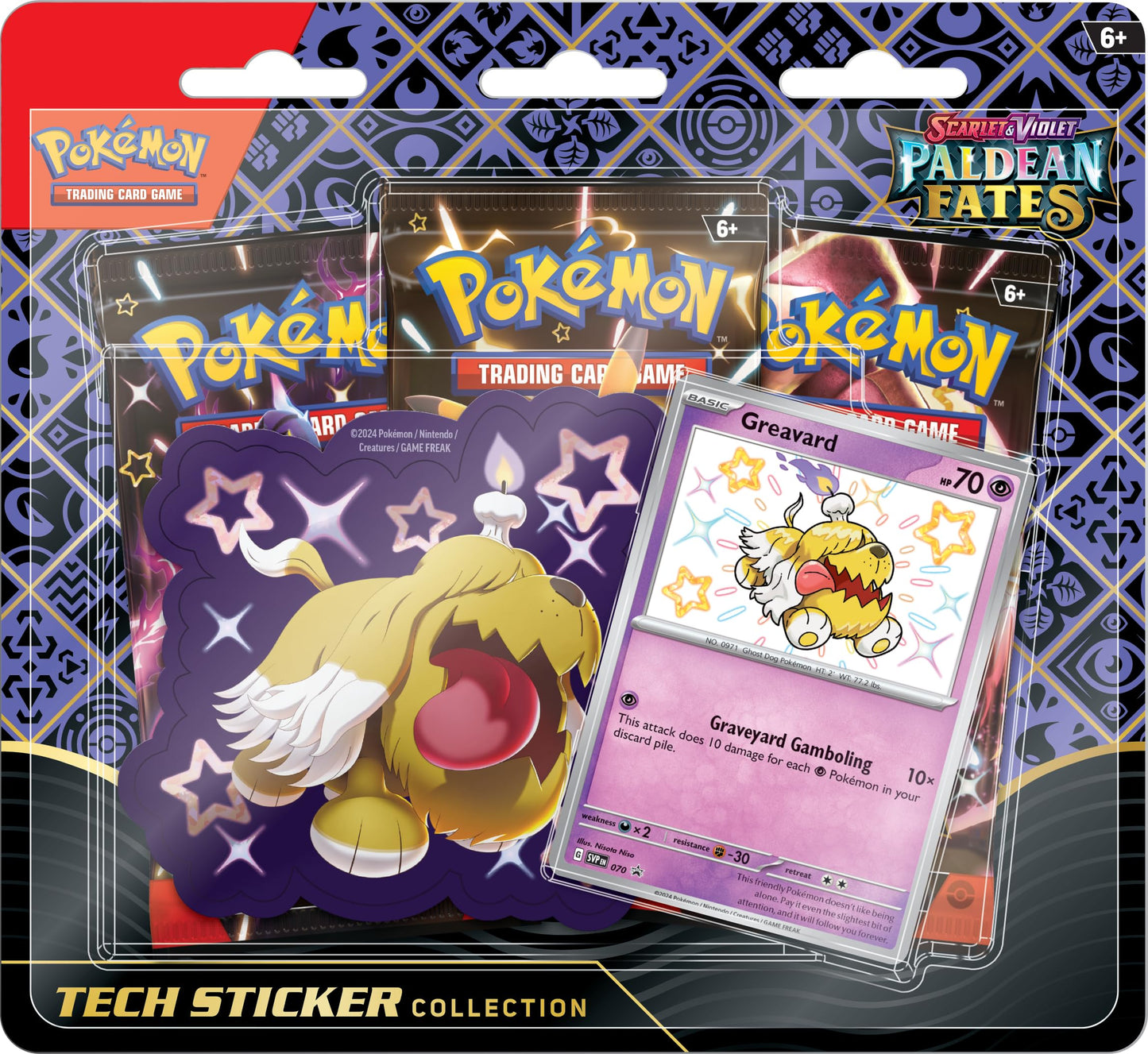 Pokemon TCG: Scarlet and Violet TECH Sticker Collection - Shiny Greavard, Cardboard, Greavard Color