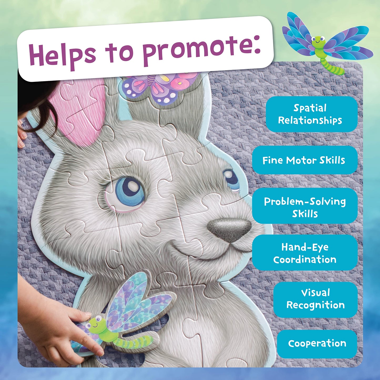 Peaceable Kingdom Shimmer & Glitter Fairy Floor Puzzle – 50Pc Giant Floor Puzzle For Kids Ages 5 & Up – Fun-Shaped Puzzle Pieces – Great For Classrooms