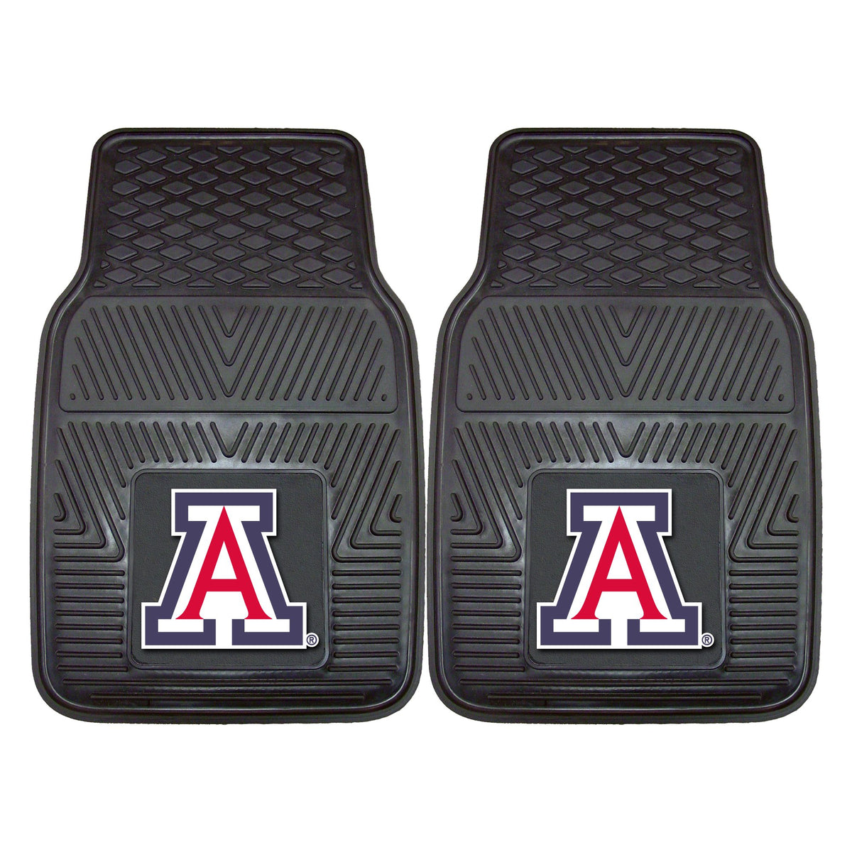 FANMATS 11935 Arizona Wildcats 2-Piece Heavy Duty Vinyl Car Mat Set, Front Row Floor Mats, All Weather Protection, Universal Fit