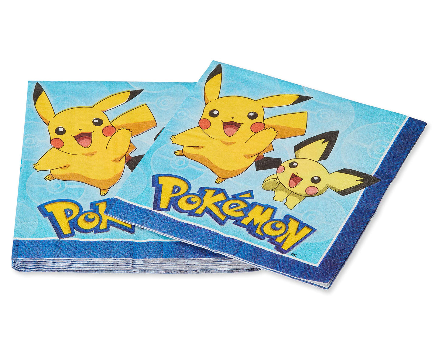 Pokemon Luncheon Napkins - 6.5 x 6.5 (Pack of 16) - Bold & Eco-Friendly Design - Perfect for Parties & Events