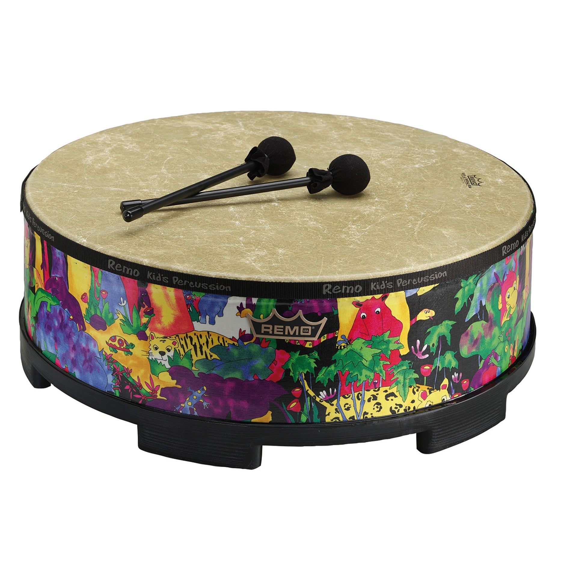 Remo KD-5816-01 Kids Percussion Gathering Drum - Fabric Rain Forest  16