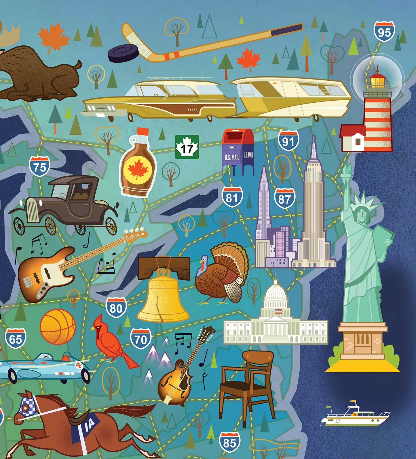 Blue Lobster 1000 Piece Puzzle (American Road Trip)