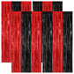 4 Pack Halloween Decorations, 3.28 FT x 7.05 FT Orange Purple Black Party Streamer, Funny Photo Backdrop Foil Curtains Fringe Ti