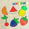Cliths Set Of 7 Fruits Wooden Painting Kit For Kids EcoFriendly Mdf Craft Cutouts Fun Diy Art Activity With Pineapple, Strawber