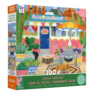 Ceaco - Happy Camper - Cactus Camp-Out - 300 Oversized Piece Jigsaw Puzzle