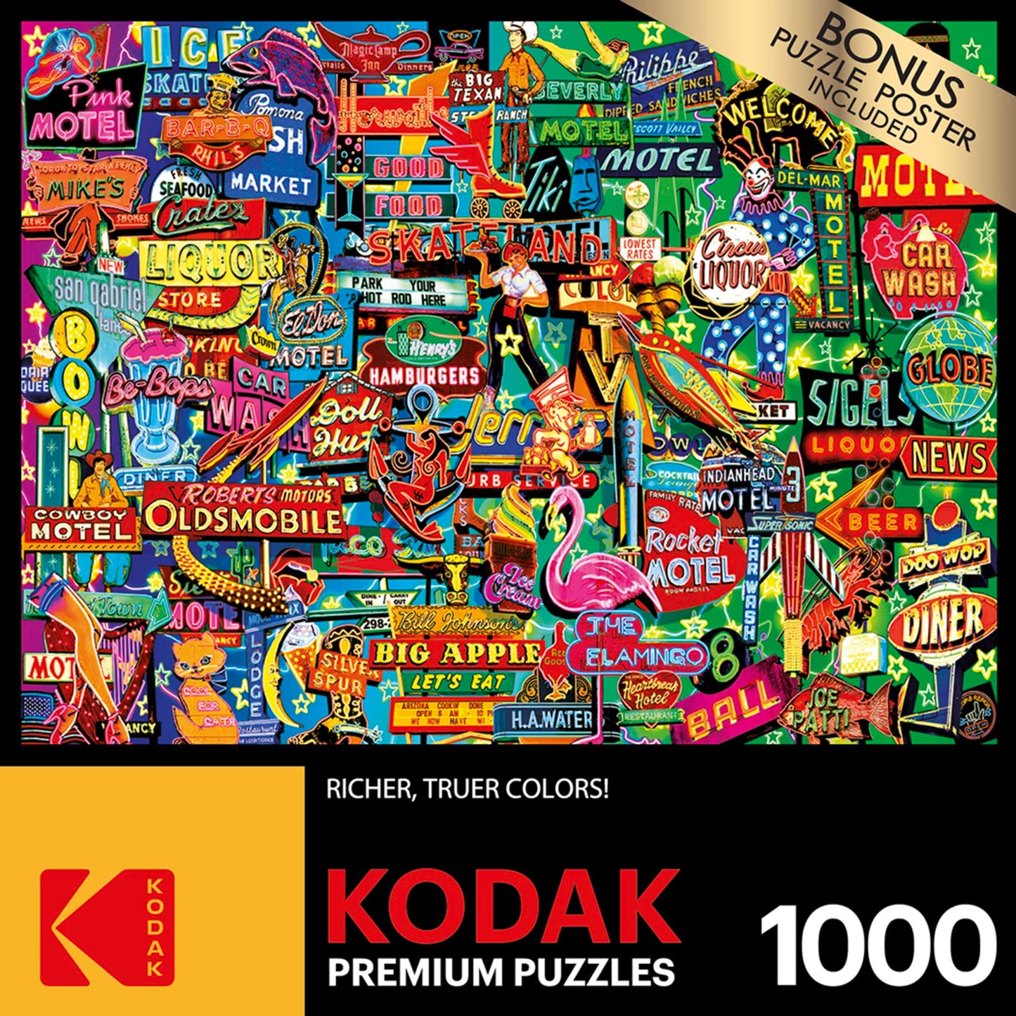 Cra-Z-Art Kodak 1,000 Piece Jigsaw Puzzle, Neon Signs, 20    X 27