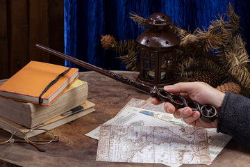 Handicraftviet Hand Carved Wood Magic Wizard Wand/Witch Wand Real Wood Wands 15 Inch For Wizards/Magical Gift For Halloween, Christmas And Birthday Party/Wooden Wand Star (S5)