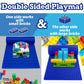 Scs Direct Brick Building Blocks Silicone Playmat - 32'' Blue Rollable, Foldable And Portable Two Sided Playmat For Activity Tab