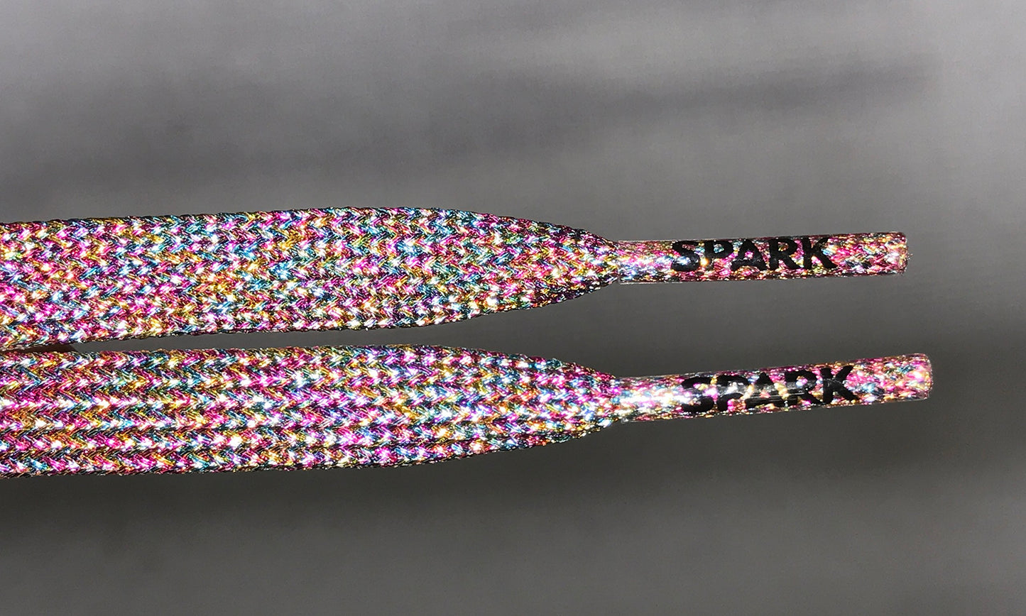 Derby Laces Rainbow Mirage Spark Shoelace For Shoes, Skates, Boots, Roller Derby, Hockey And Ice Skates (72 Inch / 183 Cm)