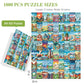 ALL4JIG National Park Paper Cuttings Style Fun Jigsaw Puzzles for Adults and Kids, 1000 Pieces, Christmas Secret Santa Gift, Whi