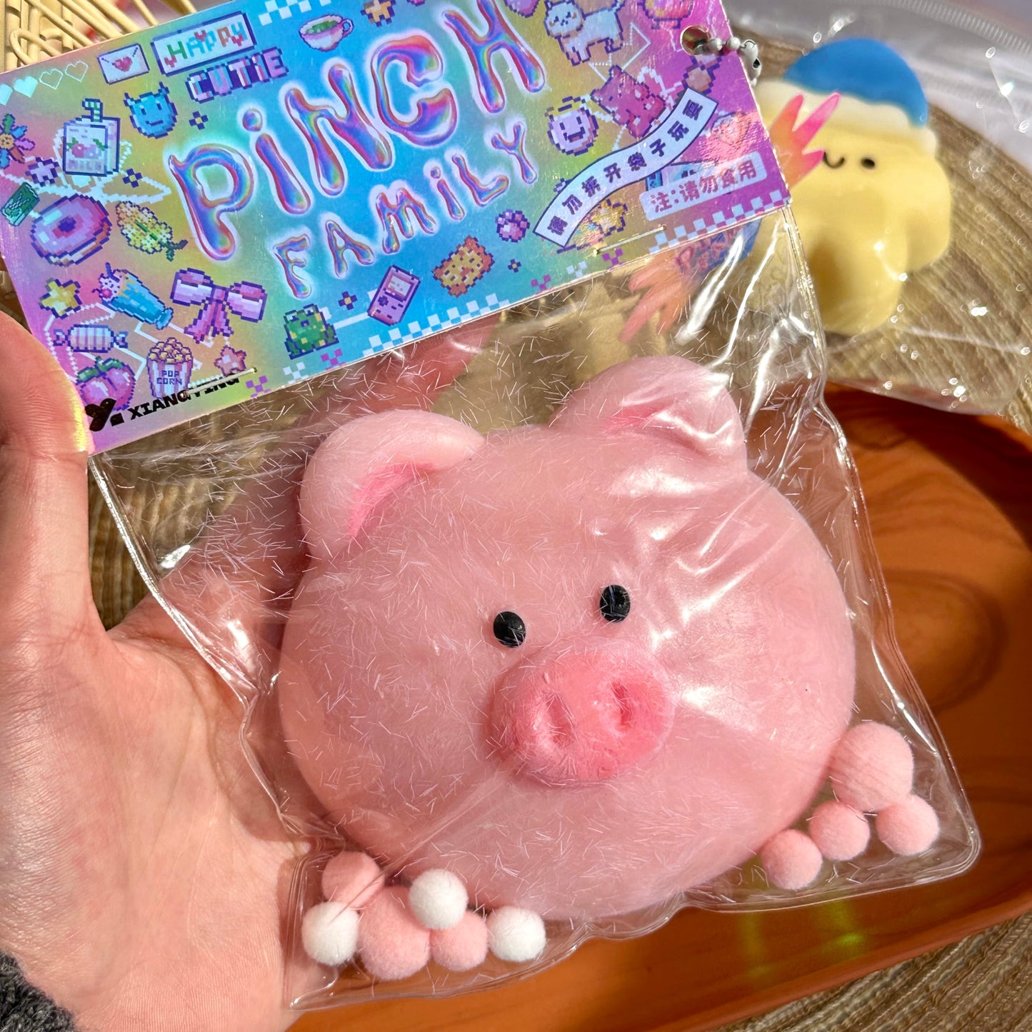 Taba Squishy Toys Valentines Cute Kawaii Cat Paw Squeeze Toys  Sticky Squishy Fidget Toys Silicone Squeeze Toy for Stress Relief Cute Soft Toys Best Valentines Gift for Anniversary (Fluffy Piggy)