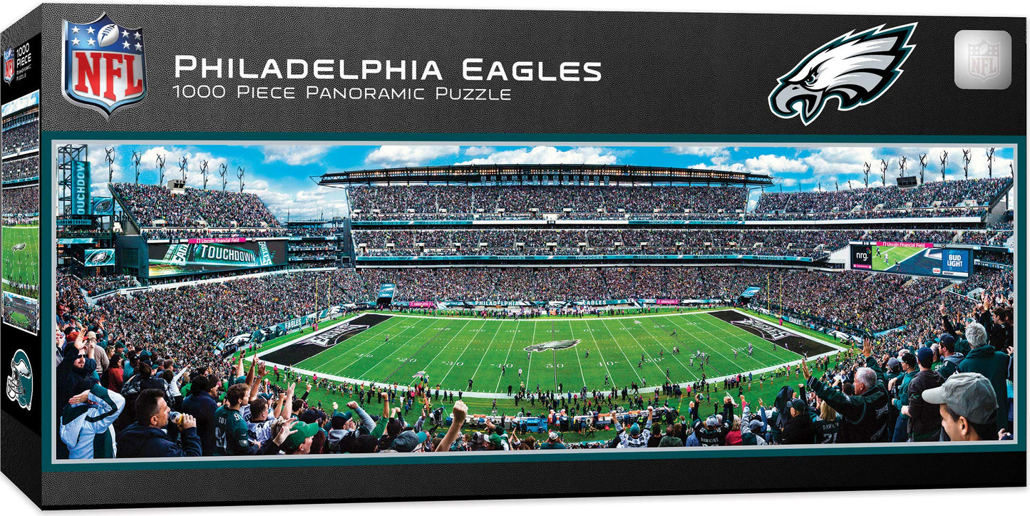 Masterpieces 1000 Piece NFL Philadelphia Eagles Jigsaw Puzzle - Panoramic 13"x39" - Cardboard, Team Color