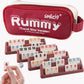 Smilejoy Rummy Cube Game Travel Size Rummy Game with Canvas Bag Mini Rummy Game for mature-themed and Kids 106 Tiles  4 Playing Rack  1 Dice (2-4 Players)