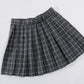 Womens School High Waist Slim min Flared Skater Pleated cos Skirt(XL,Grey White)