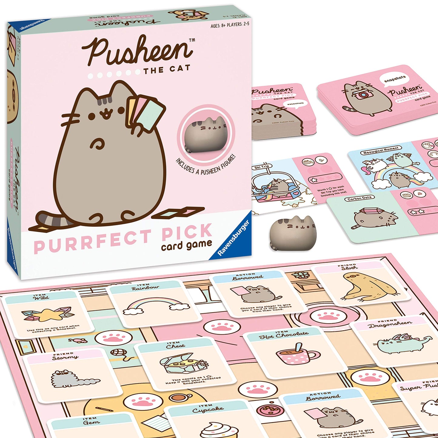 Ravensburger Pusheen Purrfect Pick Game - Engaging Family Fun, Pink Edition, Cardstock, Ages 8+