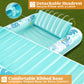 Sloosh Inflatable Tanning Pool Lounger Float, 70' X 46' Pool Floats Adult With Pillow, 4 In 1 Suntan Tub Raft Floatie,Sunbathing Bed Lounge For Water Blow Up Kids Ball Pit Party Gifts, L-Cyan White