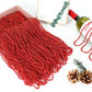 12 PCS Red Mardi Gras Beads, Red Beads Necklaces Christmas Necklaces 33'' Metallic Beaded Costume Necklaces Party Necklaces for