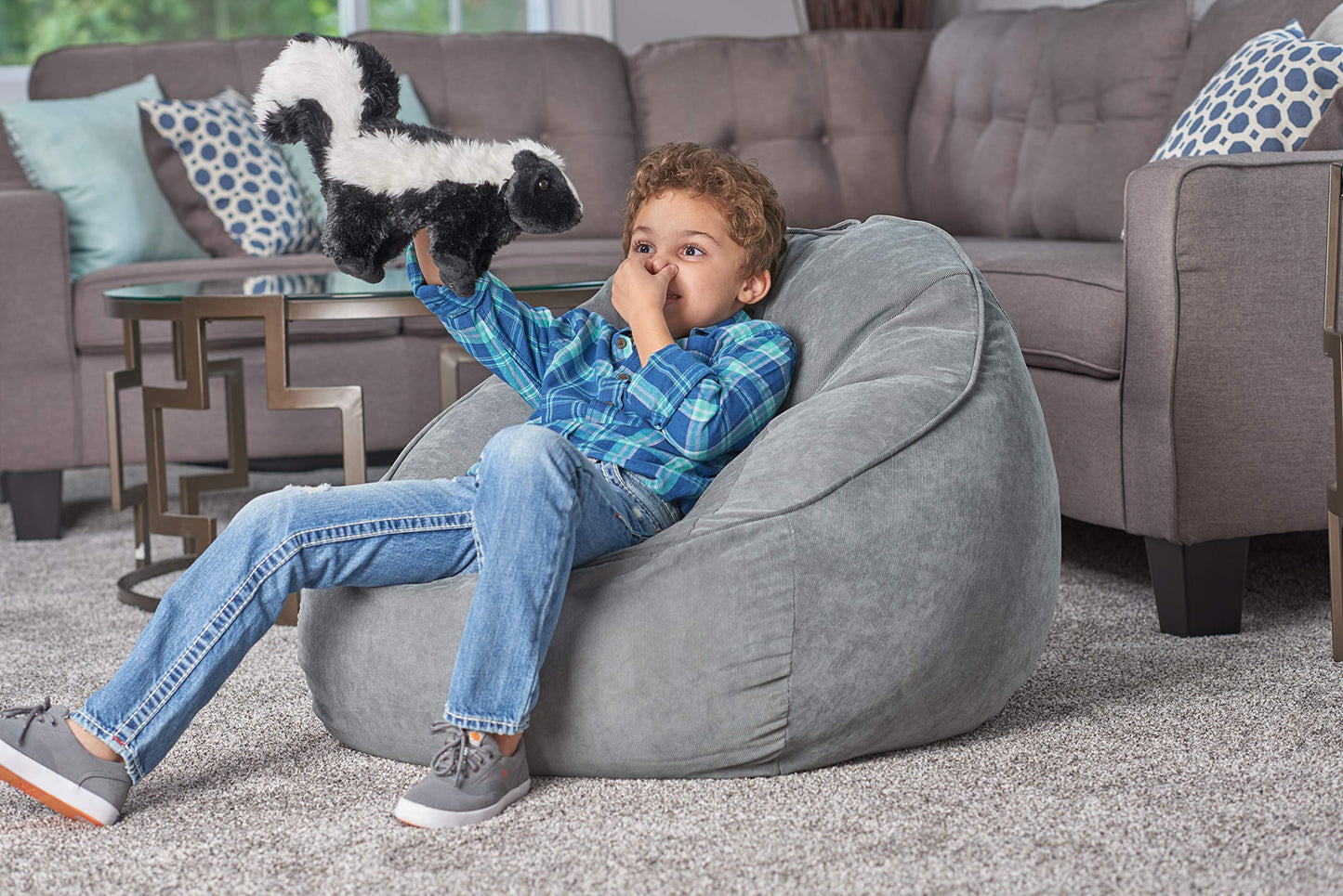 Wild Republic Skunk Plush Stuffed Animal, 12 Inches, Black, Soft Plush Toy for Kids, Model 10955