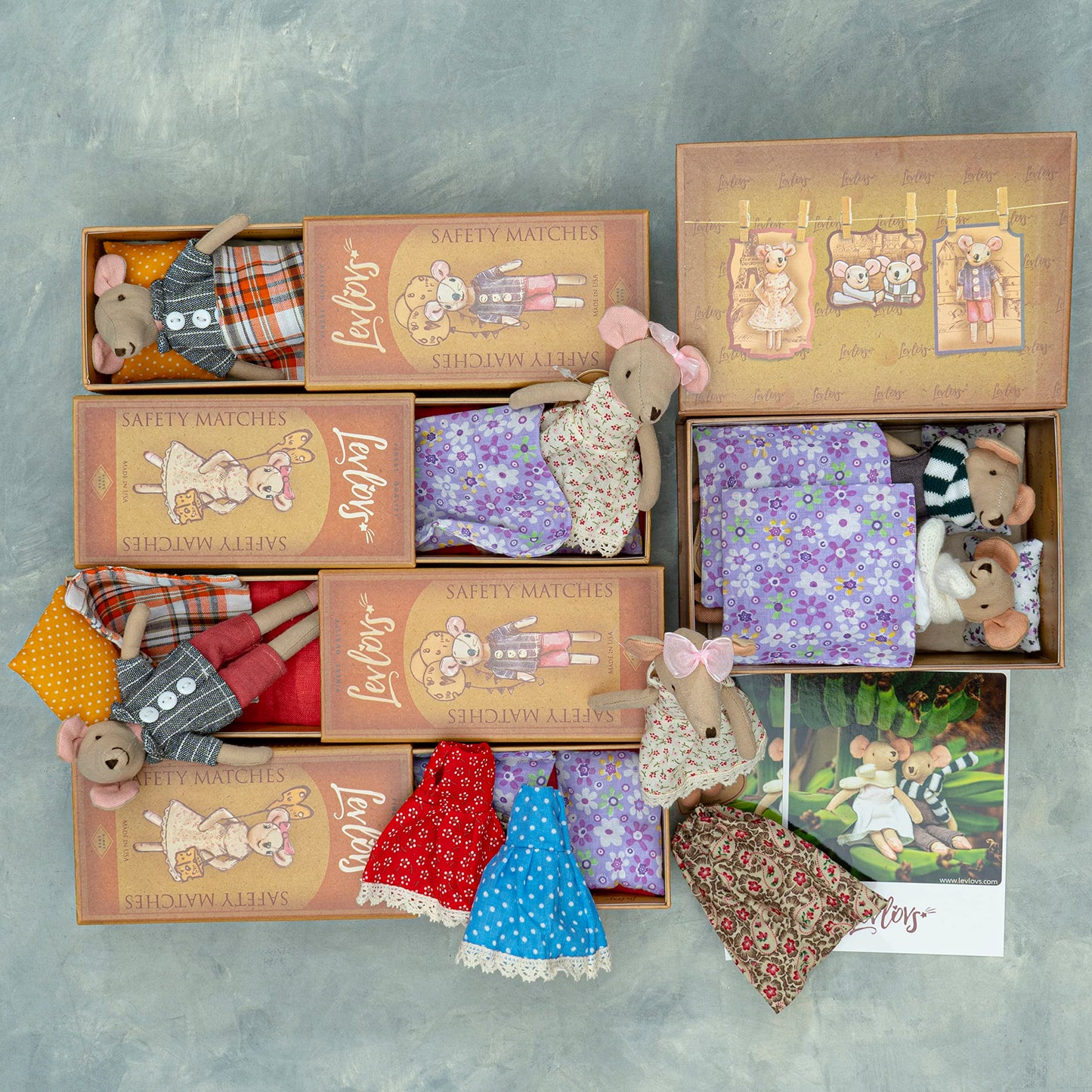 Levlovs Mouse In A Matchbox And Friends Toy Baby Registry Gift (Reindeer Elle)