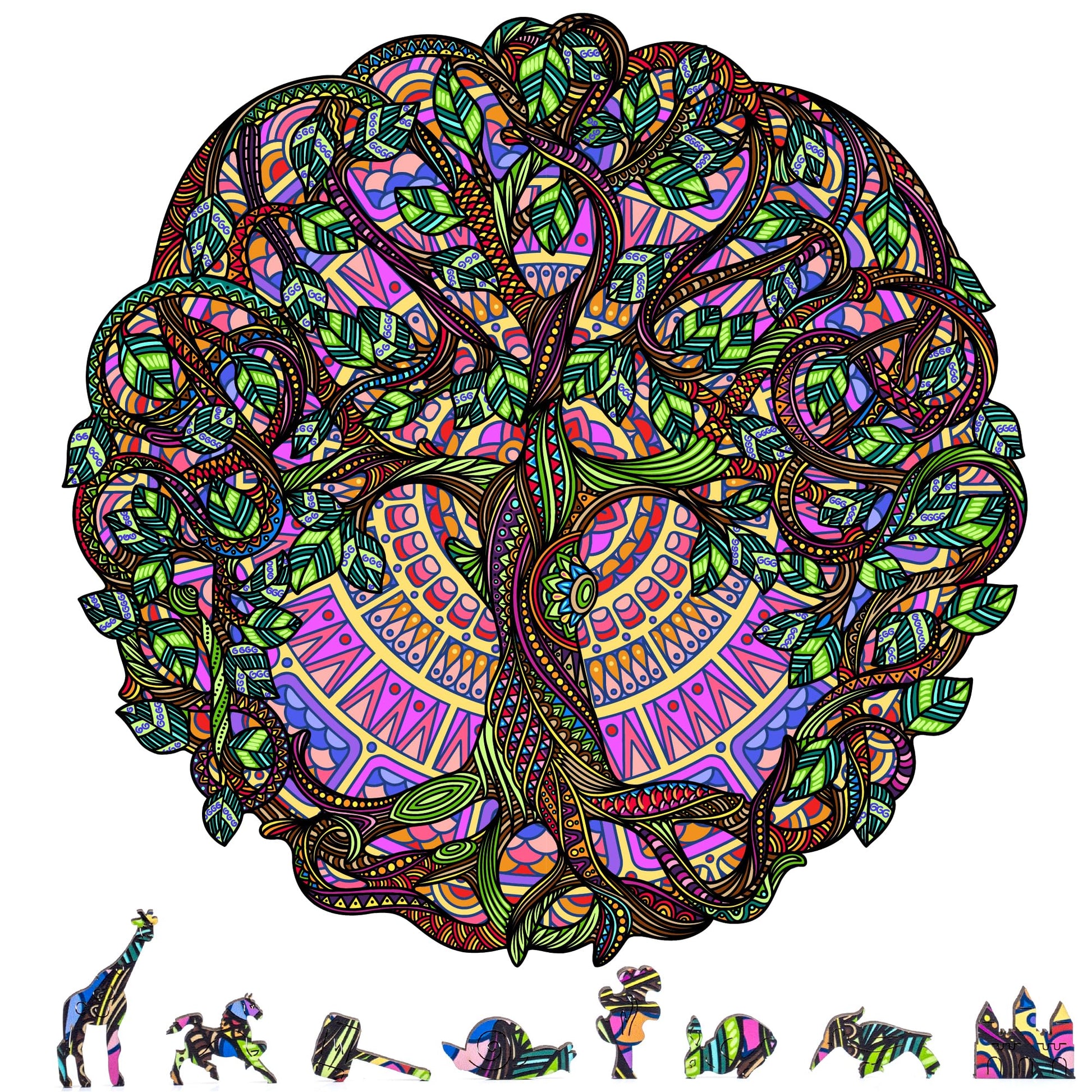 ZenChalet - Tree of Life Jigsaw Puzzles for mature-themeds 200 Piece - Wooden Jigsaw Puzzle for Aduls  Perfect as Tree of Life Puzzle Gifts  Uniquely Shaped Pieces - Mind Puzzle for mature-themeds