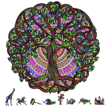 ZenChalet - Tree of Life Jigsaw Puzzles for mature-themeds 200 Piece - Wooden Jigsaw Puzzle for Aduls  Perfect as Tree of Life Puzzle Gifts  Uniquely Shaped Pieces - Mind Puzzle for mature-themeds