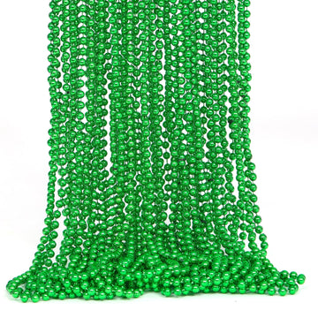Biubumtu 30Pcs St Patricks Day Accessories, Green St. Patricks Day Beads Necklace, 33'' Round Beads Irish Saint Patricks Necklac