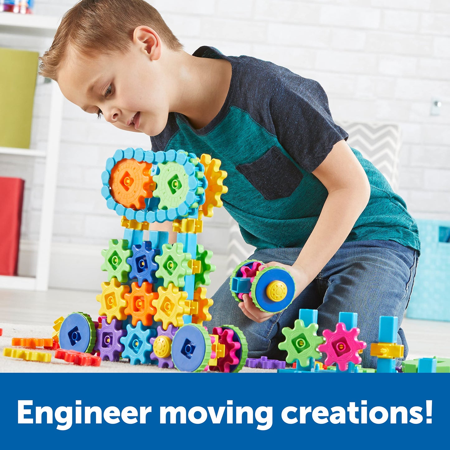 Learning Resources Gears! Gears! Gears! Mega Builds, STEM Building Set, Gears Toys for Kids, 235 Piece, Ages 4+, STEM Toys