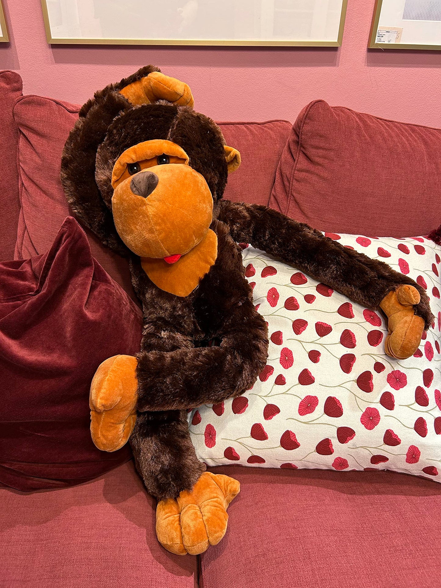 Qacksv Cute Monkey Plush, Giant Monkey Stuffed Animal