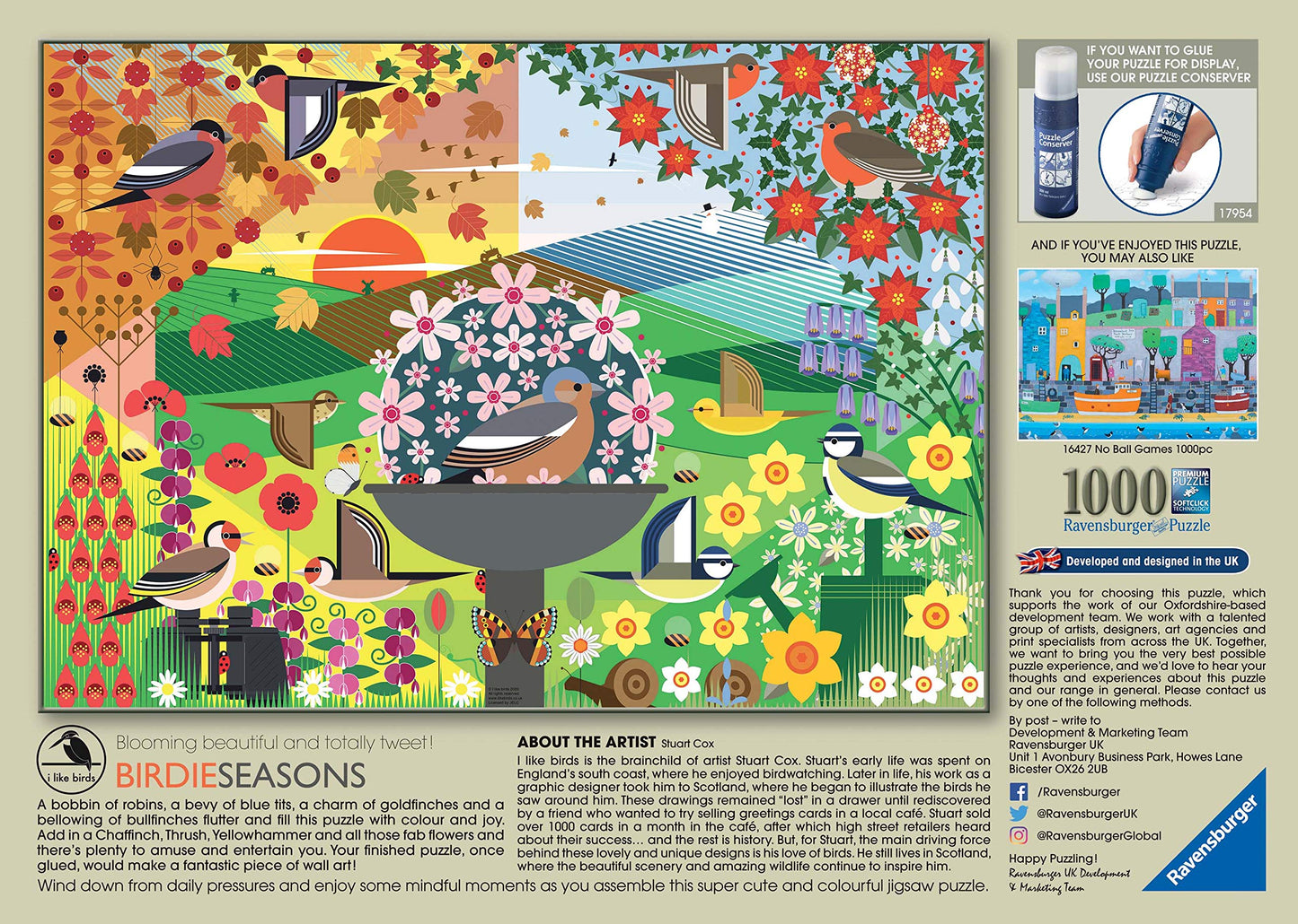 Ravensburger I Like Birds 1000 Piece Jigsaw Puzzle For Adults - 16419 - Every Piece Is Unique, Softclick Technology Means Pieces Fit Together Perfectly