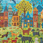 Cross & Glory - Colorful Canines: A Dog Park Day - 1000 Piece Folk Art Style Jigsaw Puzzle For Adults | Vibrant City Scene With Playful Pups | Perfect For Dog Lovers