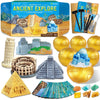 Ancient Wonders Dig Kit, Excavate 6 Famous Landmarks Figurines & 6 Rocks, With History Learning Cards, Wonders Of The World Toy